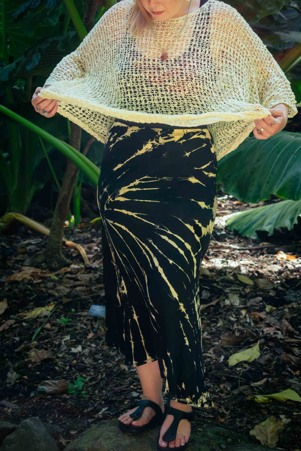 Atlas Skirt in Tie Dye Black