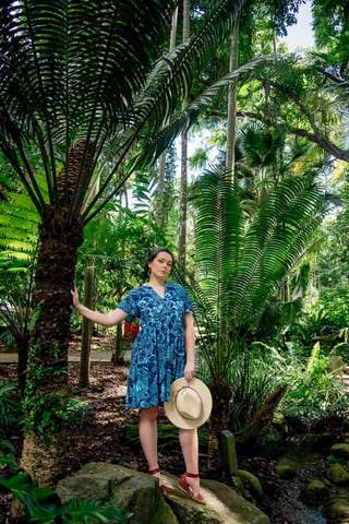 Bellini Short Dress - Navy Rainforest bohemian boho style from Zaphire Kuranda