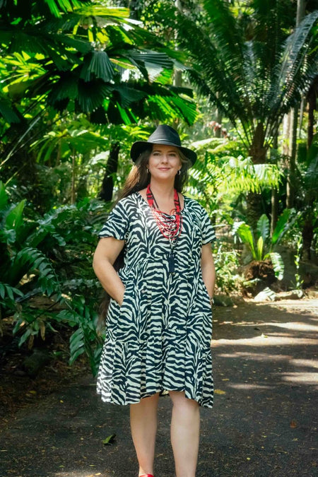 Octavia Short Dress - Safari Black - zaphire_kuranda