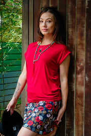 Jamaica Short Skirt in Carnation Red