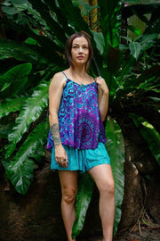 Bindy Shorts - Teal Mosaic - zaphire_kuranda