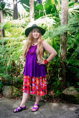 Gemima Skirt in Botanic Red