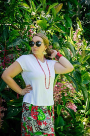 Mya V Neck Top - White - zaphire_kuranda