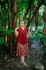 Gemima Skirt - Ochre Red/Brown - zaphire_kuranda