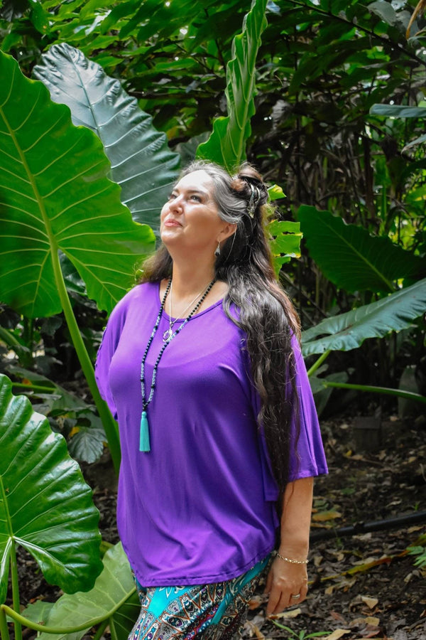 Avalon Batwing Top in Purple