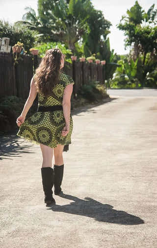 Appeal Short Dress in Green Mandala