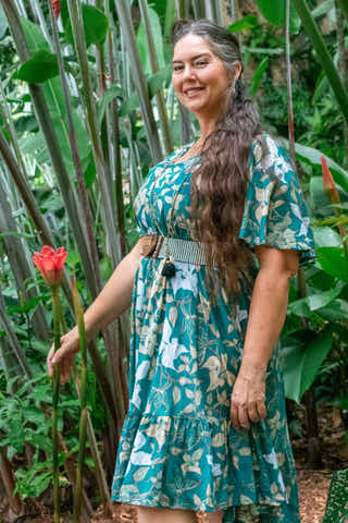 Astra Midi Dress in Lily Jade Silver