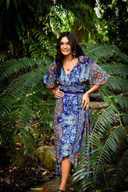 Avalain Wrap Dress - Dark Blue - zaphire_kuranda