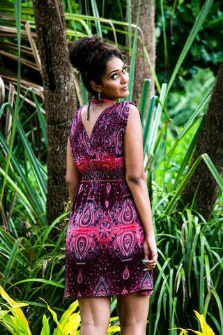 Gem Short Dress in Paisley Pink
