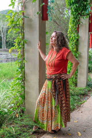 Gypsy Skirt in Retreat Lime & Orange