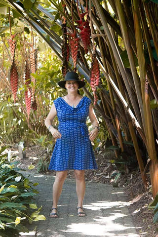 Leila in Geo Blue Short Dress