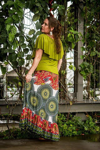 Mante Skirt in Golden Green