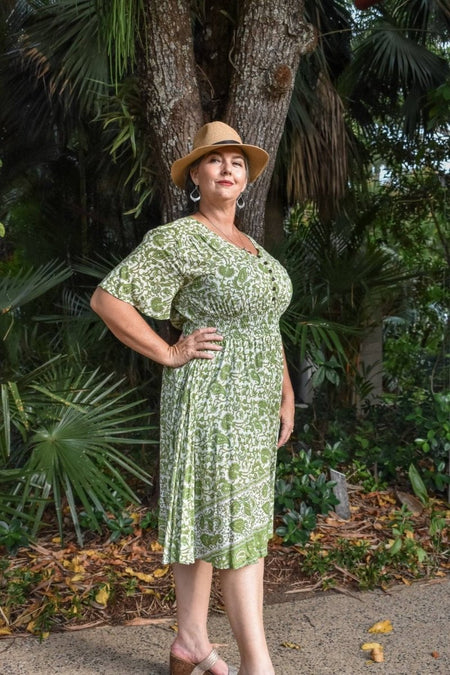 Serenity Midi Dress - Paisley Green - zaphire_kuranda