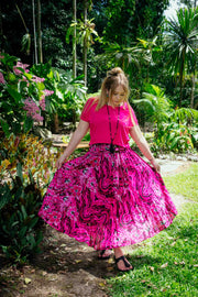 Gypsy Skirt - Dancing Hibiscus Pink