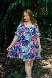 Cosmopolitan Short Dress - Cream Flora