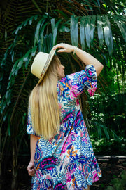 Cosmopolitan Short Dress - Cream Flora