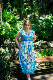 Flourish Midi Dress - Petal Blue