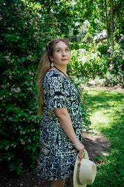 Cosmopolitan Short Dress - Black Inca Symbol