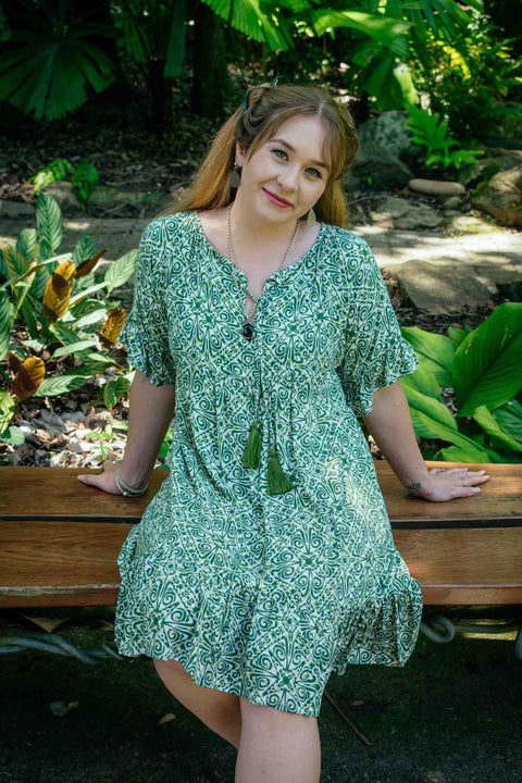 Cosmopolitan Short Dress - Green Star Diamond - zaphire_kuranda