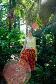Gypsy Skirt - Dancing Hibiscus Orange