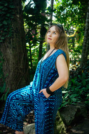 Tamarind Jumpsuit in Aztec Blue
