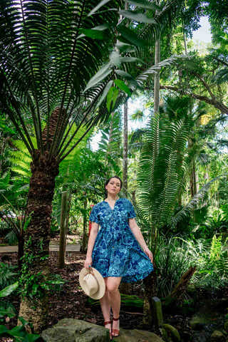 Bellini Short Dress - Navy Rainforest