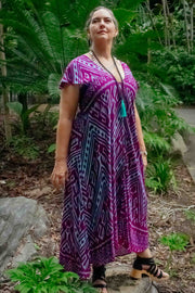 Mayan Midi Dress - Aztec Magenta