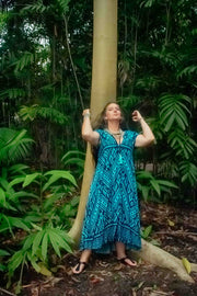 Mayan Midi Dress - Aztec Teal