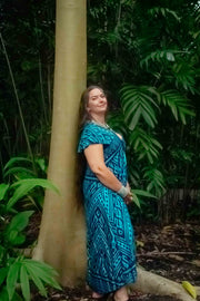 Mayan Midi Dress - Aztec Teal