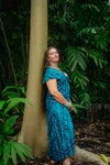 Mayan Midi Dress in Aztec Teal