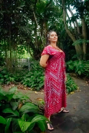 Mayan Midi Dress - Aztec Red