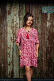 Stellar Short Dress - Batik Terracotta