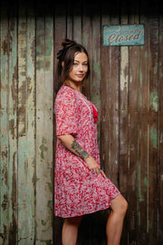 Stellar Short Dress - Batik Terracotta