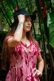 Sassy Short Dress - Cherry Orchid