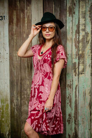 Sassy Short Dress - Cherry Orchid