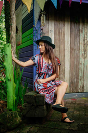 Octavia Short Dress - Orchid Saffron