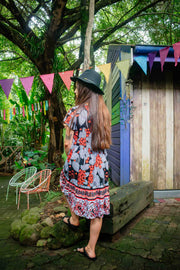 Octavia Short Dress - Orchid Saffron