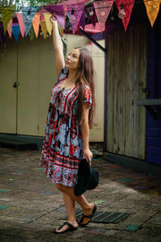 Octavia Short Dress - Orchid Saffron