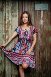Octavia Short Dress in Orchid Saffron