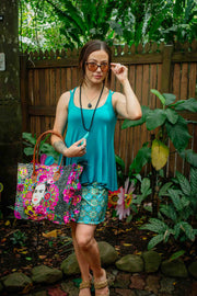 Jamaica Short Skirt - Aqua Glow