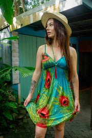 Simone Short Dress - Feather Teal