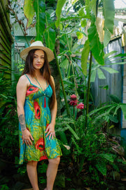 Simone Short Dress - Feather Teal