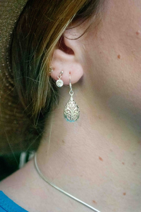 Curlicue Small Teardrop - Silver Earrings - zaphire_kuranda