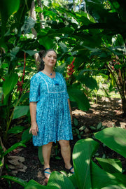 Stellar Short Dress - Batik Teal