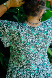 Sassy Short Dress - Fusion Teal and Grey