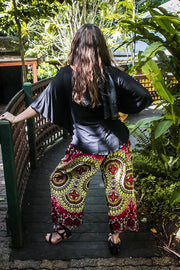 Freya Pants in Kali Green & Red