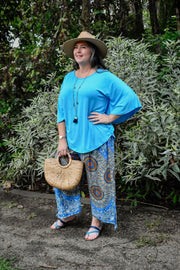 Freya Pants in Wheel of Life Blue