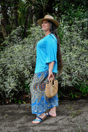 Freya Pants in Wheel of Life Blue