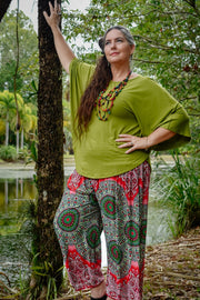 Freya Pants in Wheel of Life Red