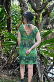 Gem Short Dress - Paisley Lime - zaphire_kuranda